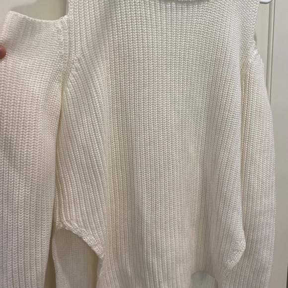 French Connection Small White Knit Cutout Sweater - Picture 3 of 4